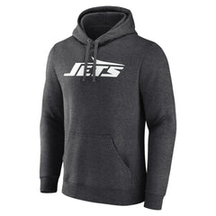 New York Jets Personalized Name & Number Monochrome Pullover Hoodie - Charcoal - NFL
