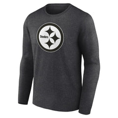 Pittsburgh Steelers Personalized Name & Number Monochrome Long Sleeve T-Shirt - Charcoal - NFL