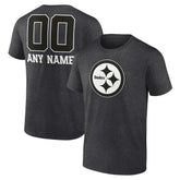 Pittsburgh Steelers Personalized Name & Number Monochrome T-Shirt - Charcoal - NFL