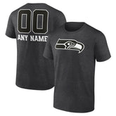 Seattle Seahawks Personalized Name & Number Monochrome T-Shirt - Charcoal - NFL