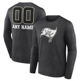 Tampa Bay Buccaneers Personalized Name & Number Monochrome Long Sleeve T-Shirt - Charcoal - NFL