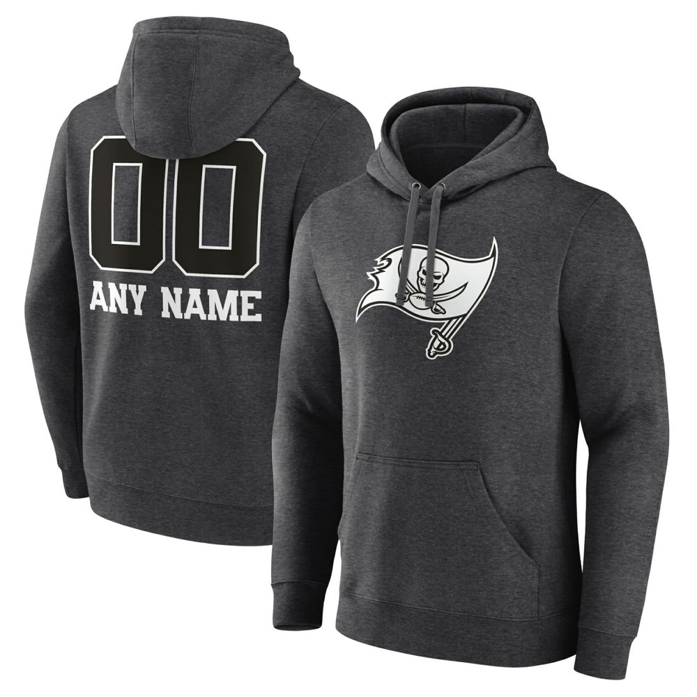 Tampa Bay Buccaneers Personalized Name & Number Monochrome Pullover Hoodie - Charcoal - NFL