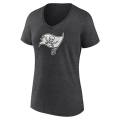 Tampa Bay Buccaneers Women's Personalized Name & Number Monochrome V-Neck Long Sleeve T-Shirt - Charcoal - NFL