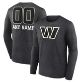 Washington Commanders Personalized Name & Number Monochrome Long Sleeve T-Shirt - Charcoal - NFL