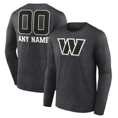 Washington Commanders Personalized Name & Number Monochrome Long Sleeve T-Shirt - Charcoal - NFL