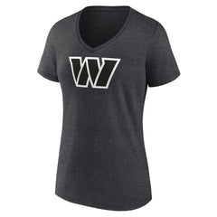 Washington Commanders Women's Personalized Name & Number Monochrome V-Neck Long Sleeve T-Shirt - Charcoal - NFL