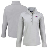 Buffalo Bills Cutter & Buck Women's Hunts Point Eco Half-Snap Sweatshirt - Gray - NFL