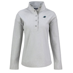 Carolina Panthers Cutter & Buck Women's Hunts Point Eco Half-Snap Sweatshirt - Gray - NFL