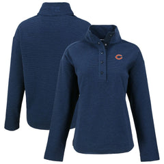 Chicago Bears Cutter & Buck Women's Hunts Point Eco Half-Snap Sweatshirt - Navy - NFL