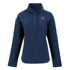 Chicago Bears Cutter & Buck Women's Hunts Point Eco Half-Snap Sweatshirt - Navy - NFL