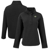 Green Bay Packers Cutter & Buck Women's Hunts Point Eco Half-Snap Sweatshirt - Black - NFL