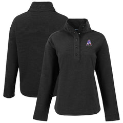 New England Patriots Cutter & Buck Women's Hunts Point Eco Half-Snap Sweatshirt - Black - NFL