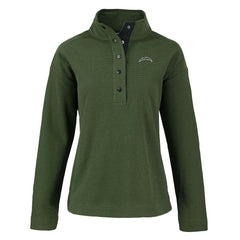 Los Angeles Chargers Cutter & Buck Women's Hunts Point Eco Half-Snap Sweatshirt - Green - NFL