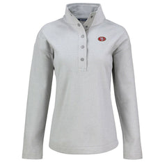 San Francisco 49ers Cutter & Buck Women's Hunts Point Eco Half-Snap Sweatshirt - Gray - NFL