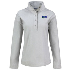 Seattle Seahawks Cutter & Buck Women's Hunts Point Eco Half-Snap Sweatshirt - Gray - NFL