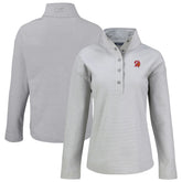 Tampa Bay Buccaneers Cutter & Buck Women's Hunts Point Eco Half-Snap Sweatshirt - Gray - NFL