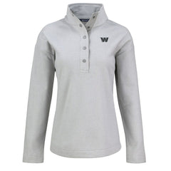 Washington Commanders Cutter & Buck Women's Hunts Point Eco Half-Snap Sweatshirt - Gray - NFL