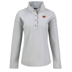 Washington Commanders Cutter & Buck Women's Hunts Point Eco Half-Snap Sweatshirt - Gray - NFL