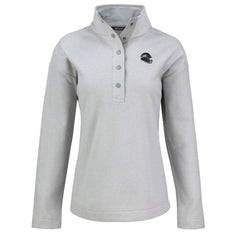 Seattle Seahawks Cutter & Buck Women's Hunts Point Eco Half-Snap Sweatshirt - Gray - NFL