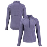 Baltimore Ravens Cutter & Buck Women's Peshastin Eco Fleece Recycled Tri-Blend Raglan Half-Zip Jacket - Heather Purple - NFL