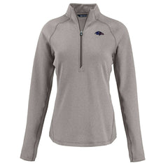 Baltimore Ravens Cutter & Buck Women's Americana Peshastin Eco Fleece Recycled Tri-Blend Raglan Half-Zip Jacket - Heather Gray - NFL