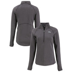 Baltimore Ravens Cutter & Buck Women's Peshastin Eco Fleece Recycled Tri-Blend Raglan Half-Zip Jacket - Heather Black - NFL