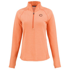 Chicago Bears Cutter & Buck Women's Peshastin Eco Fleece Recycled Tri-Blend Raglan Half-Zip Jacket - Heather Orange - NFL