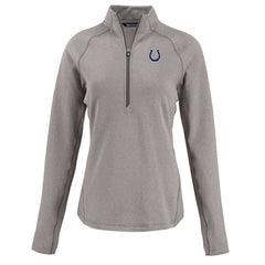 Indianapolis Colts Cutter & Buck Women's Peshastin Eco Fleece Recycled Tri-Blend Raglan Half-Zip Jacket - Heather Gray - NFL