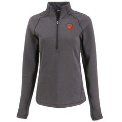 Cincinnati Bengals Cutter & Buck Women's Peshastin Eco Fleece Recycled Tri-Blend Raglan Half-Zip Jacket - Heather Black - NFL