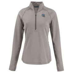 Detroit Lions Cutter & Buck Women's Peshastin Eco Fleece Recycled Tri-Blend Raglan Half-Zip Jacket - Heather Gray - NFL