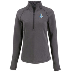 Detroit Lions Cutter & Buck Women's Peshastin Eco Fleece Recycled Tri-Blend Raglan Half-Zip Jacket - Heather Black - NFL