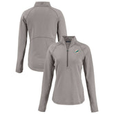 Miami Dolphins Cutter & Buck Women's Peshastin Eco Fleece Recycled Tri-Blend Raglan Half-Zip Jacket - Heather Gray - NFL