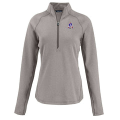 New England Patriots Cutter & Buck Women's Peshastin Eco Fleece Recycled Tri-Blend Raglan Half-Zip Jacket - Heather Gray - NFL