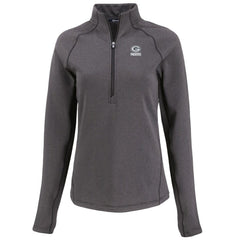 Green Bay Packers Cutter & Buck Women's Peshastin Eco Fleece Recycled Tri-Blend Raglan Half-Zip Jacket - Heather Black - NFL