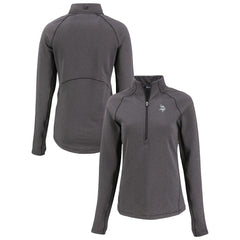 Minnesota Vikings Cutter & Buck Women's Peshastin Eco Fleece Recycled Tri-Blend Raglan Half-Zip Jacket - Heather Black - NFL