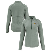 Green Bay Packers Cutter & Buck Women's Peshastin Eco Fleece Recycled Tri-Blend Raglan Half-Zip Jacket - Heather Green - NFL