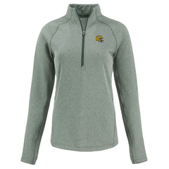 Green Bay Packers Cutter & Buck Women's Peshastin Eco Fleece Recycled Tri-Blend Raglan Half-Zip Jacket - Heather Green - NFL