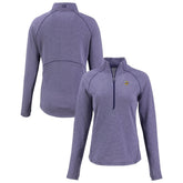 Minnesota Vikings Cutter & Buck Women's Peshastin Eco Fleece Recycled Tri-Blend Raglan Half-Zip Jacket - Heather Purple - NFL