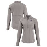 New England Patriots Cutter & Buck Women's Americana Peshastin Eco Fleece Recycled Tri-Blend Raglan Half-Zip Jacket - Heather Gray - NFL