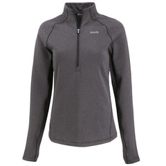 New Orleans Saints Cutter & Buck Women's Peshastin Eco Fleece Recycled Tri-Blend Raglan Half-Zip Jacket - Heather Black - NFL