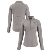 Philadelphia Eagles Cutter & Buck Women's Peshastin Eco Fleece Recycled Tri-Blend Raglan Half-Zip Jacket - Heather Gray - NFL