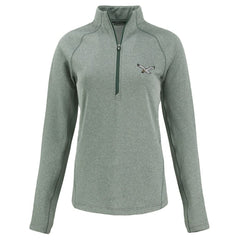 Philadelphia Eagles Cutter & Buck Women's Peshastin Eco Fleece Recycled Tri-Blend Raglan Half-Zip Jacket - Heather Kelly Green - NFL