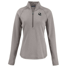 Pittsburgh Steelers Cutter & Buck Women's Peshastin Eco Fleece Recycled Tri-Blend Raglan Half-Zip Jacket - Heather Gray - NFL
