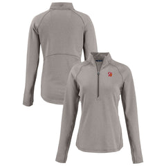 Tampa Bay Buccaneers Cutter & Buck Women's Peshastin Eco Fleece Recycled Tri-Blend Raglan Half-Zip Jacket - Heather Gray - NFL