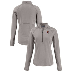Washington Commanders Cutter & Buck Women's Peshastin Eco Fleece Recycled Tri-Blend Raglan Half-Zip Jacket - Heather Gray - NFL