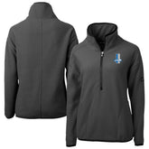 Detroit Lions Cutter & Buck Women's Historic Cascade Eco Sherpa Fleece Half-Zip Jacket - Charcoal - NFL