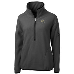 New Orleans Saints Cutter & Buck Women's Helmet Cascade Eco Sherpa Fleece Half-Zip Jacket - Charcoal - NFL