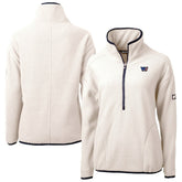 Washington Commanders Cutter & Buck Women's Americana Cascade Eco Sherpa Fleece Half-Zip Jacket - Oatmeal - NFL