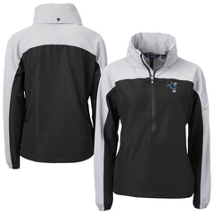Indianapolis Colts Cutter & Buck Women's Charter Eco Recycled Half-Zip Hooded Anorak Jacket - Black - NFL