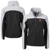 Tampa Bay Buccaneers Cutter & Buck Women's Charter Eco Recycled Half-Zip Hooded Anorak Jacket - Black - NFL